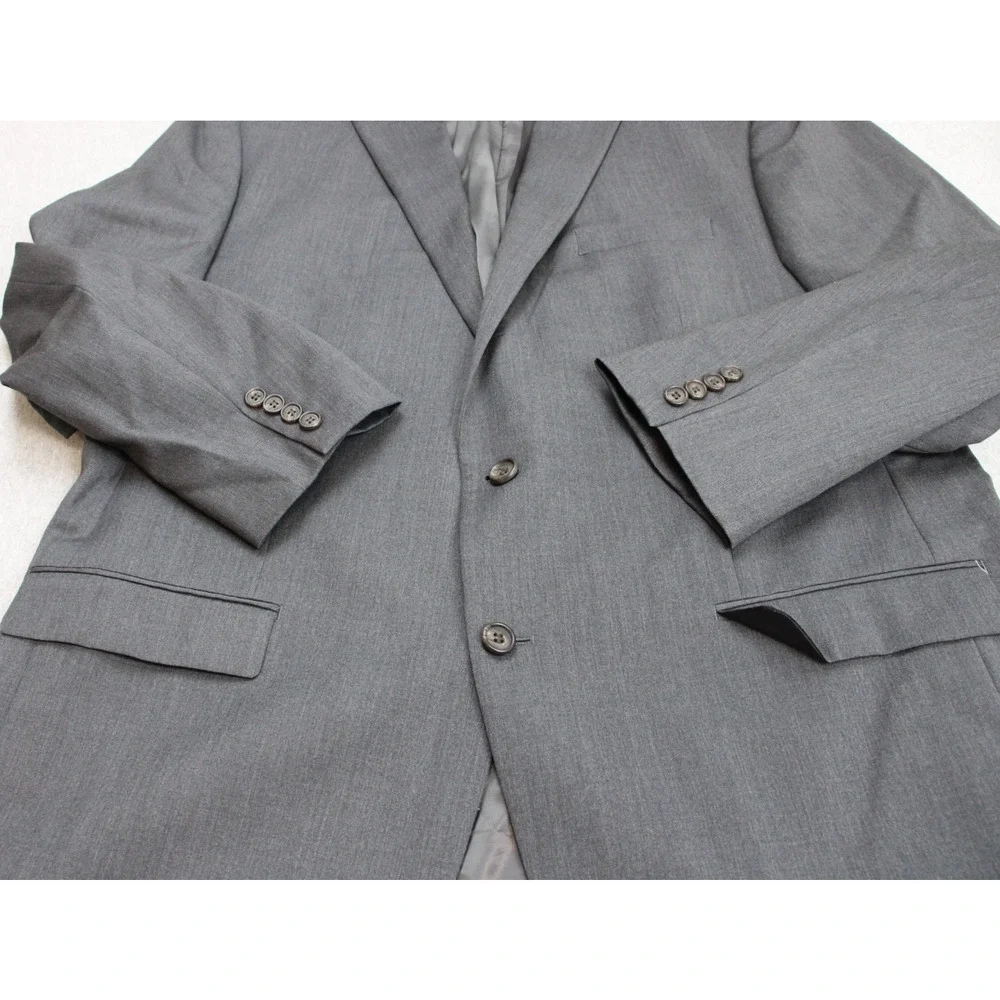 Lauren Ralph Lauren Blazer Mens Size 48L Gray Wool 2 Button Front Suit Jacket‎